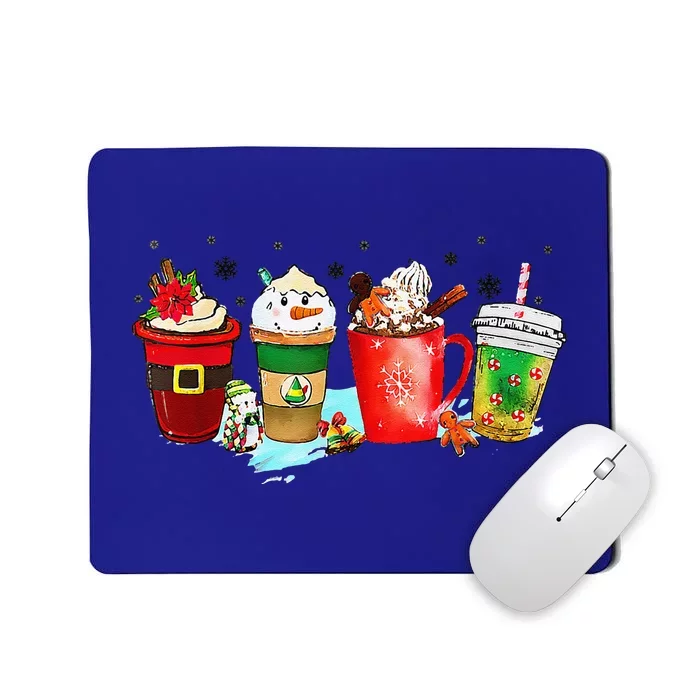 Coffee Cups Winter Snowman Cute Christmas Squad Funny Xmas Mousepad