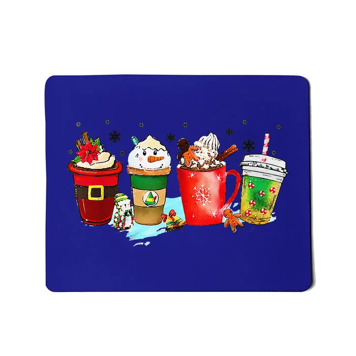 Coffee Cups Winter Snowman Cute Christmas Squad Funny Xmas Mousepad