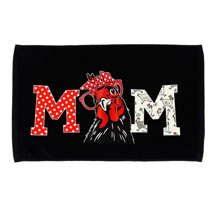 Cute  Chicken with Bandana Headband and Glasses Microfiber Hand Towel