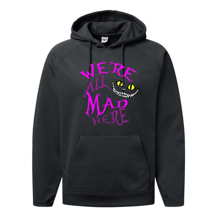 Cheshire Cat WeRe All Mad Here Performance Fleece Hoodie