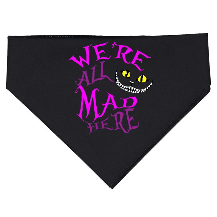 Cheshire Cat WeRe All Mad Here USA-Made Doggie Bandana