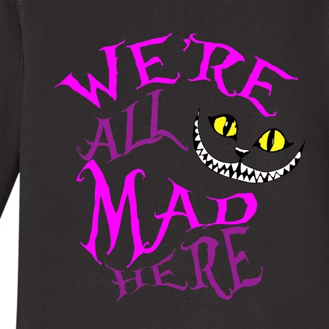 Cheshire Cat WeRe All Mad Here Baby Long Sleeve Bodysuit