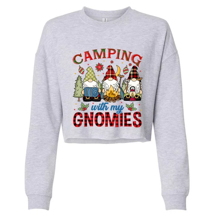 Christmas Camping With My Gnomies Camping Christmas Gift Cropped Pullover Crew