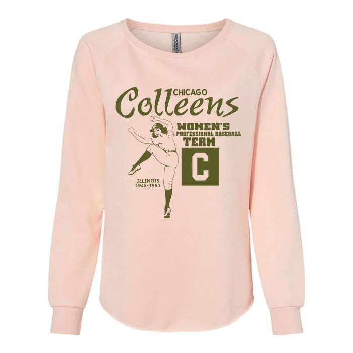 Chicago Colleens Women Professional Baseball Team 1948 Womens California Wash Sweatshirt