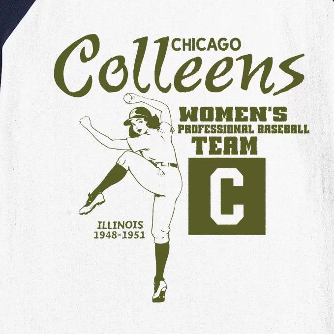 Chicago Colleens Women Professional Baseball Team 1948 Baseball Sleeve Shirt