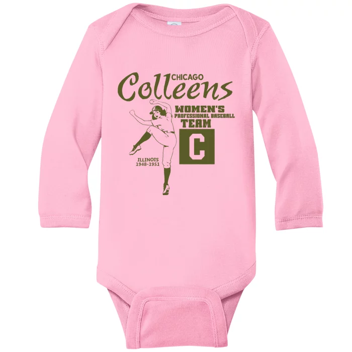 Chicago Colleens Women Professional Baseball Team 1948 Baby Long Sleeve Bodysuit