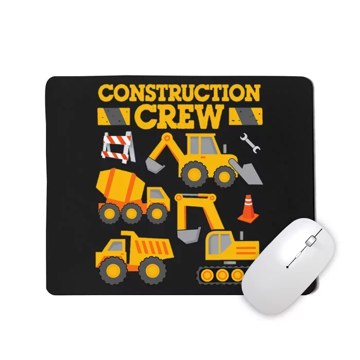 Construction Crew Worker Excavator Mousepad