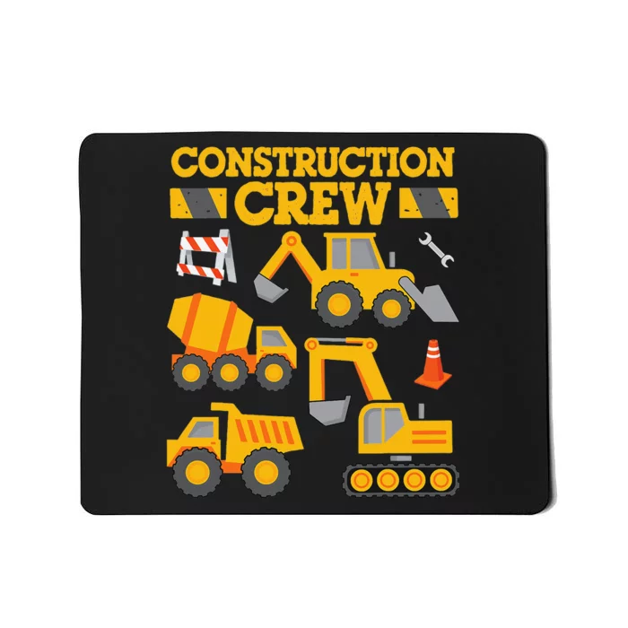 Construction Crew Worker Excavator Mousepad