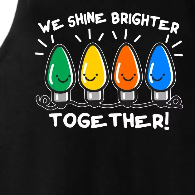 Cute Christmas We Shine Brighter Together Ladies Tri-Blend Wicking Tank