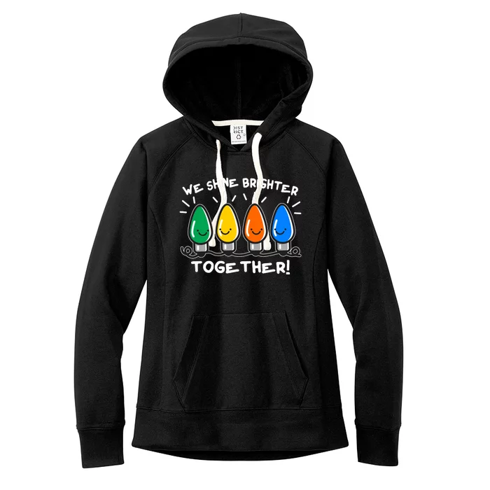 Cute Christmas We Shine Brighter Together Women's Fleece Hoodie