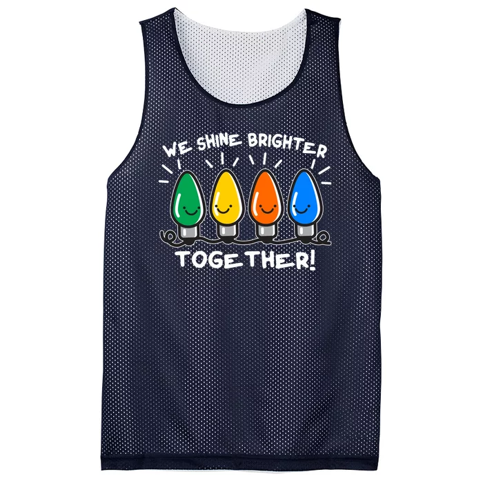 Cute Christmas We Shine Brighter Together Mesh Reversible Basketball Jersey Tank