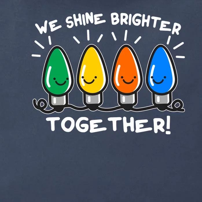 Cute Christmas We Shine Brighter Together Zip Tote Bag