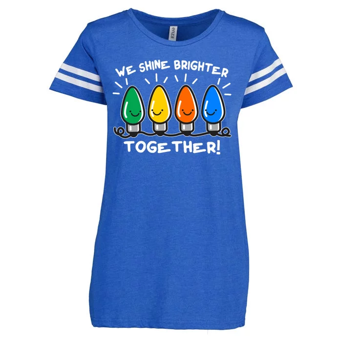 Cute Christmas We Shine Brighter Together Enza Ladies Jersey Football T-Shirt