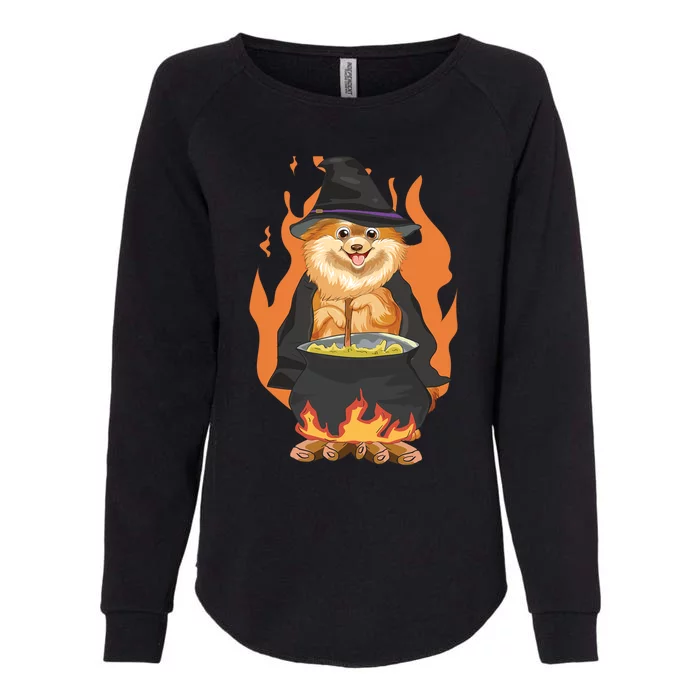 Cute Corgi With Witch Hat Corgi Halloween Cute Gift Womens California Wash Sweatshirt