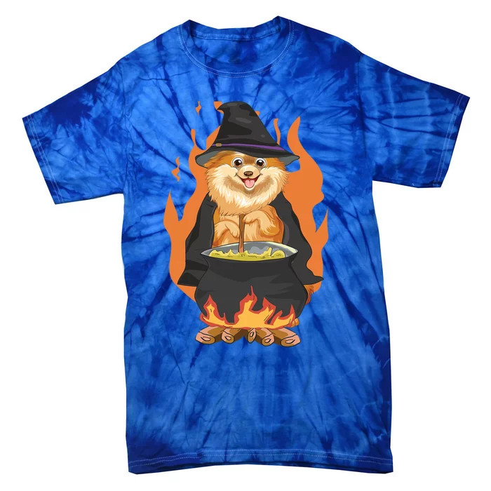 Cute Corgi With Witch Hat Corgi Halloween Cute Gift Tie-Dye T-Shirt