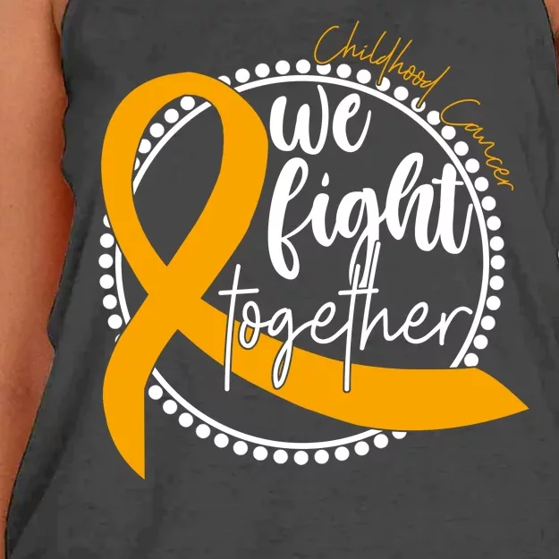 Childhood Cancer We Fight Together Women's Knotted Racerback Tank