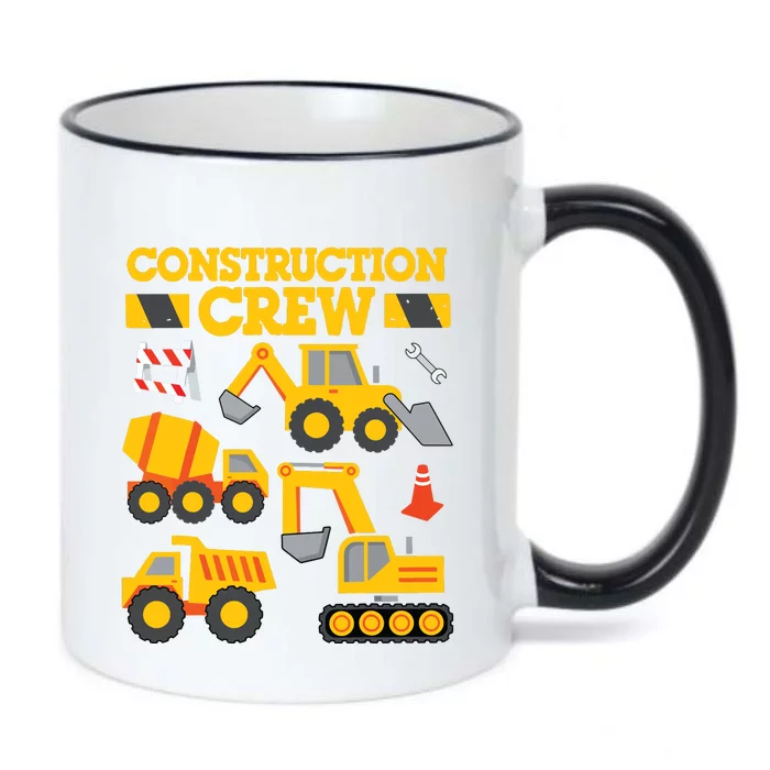 Construction Crew Worker Excavator Boy Girl Black Color Changing Mug