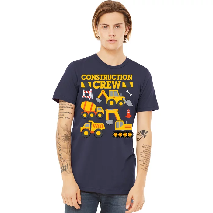 Construction Crew Worker Excavator Boy Girl Premium T-Shirt