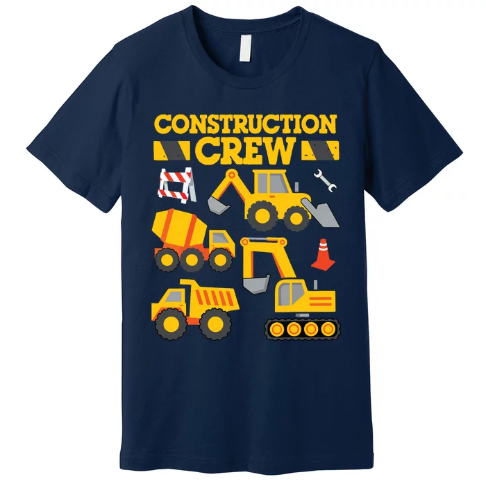 Construction Crew Worker Excavator Boy Girl Premium T-Shirt