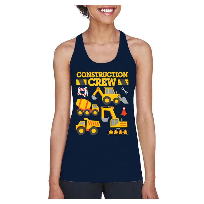 Construction Crew Worker Excavator Boy Girl Women's Racerback Tank