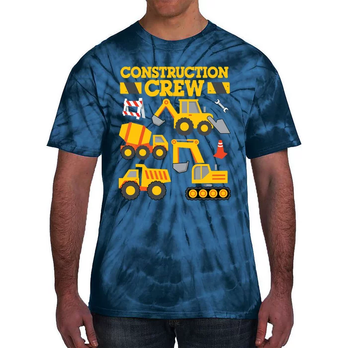 Construction Crew Worker Excavator Boy Girl Tie-Dye T-Shirt