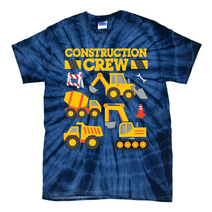 Construction Crew Worker Excavator Boy Girl Tie-Dye T-Shirt