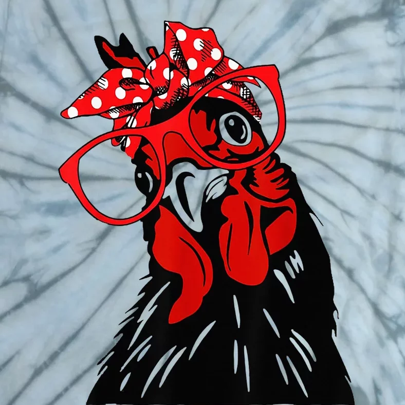 Cute Chicken with Bandana and Glasses Fun Tie-Dye T-Shirt