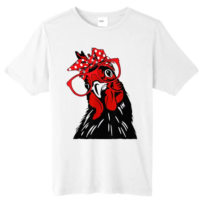 Cute Chicken with Bandana and Glasses Fun ChromaSoft Performance T-Shirt