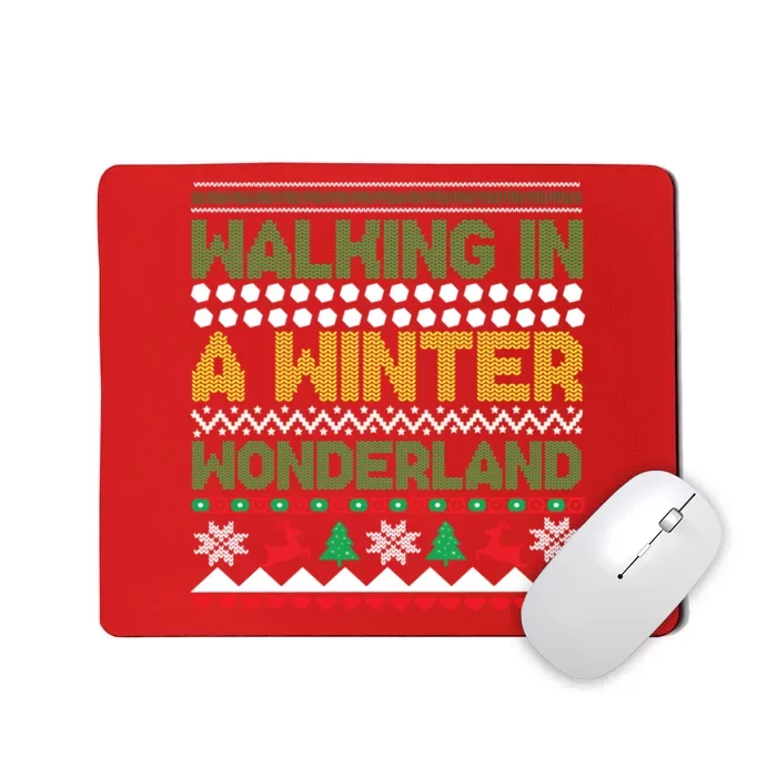 Cool Christmas Walking In A Winter Wonderland Mousepad