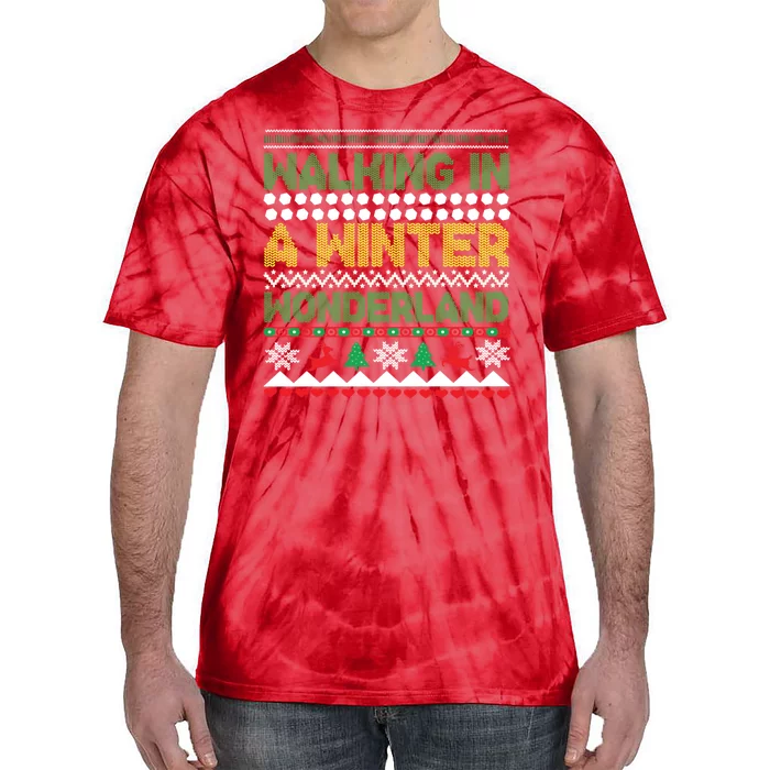 Cool Christmas Walking In A Winter Wonderland Tie-Dye T-Shirt