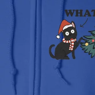 Christmas Cat What Black Cat Knocking Christmas Tree Over Full Zip Hoodie