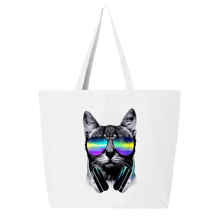 Cool Cat With Sunglasses DJ Retro Style Meme 25L Jumbo Tote