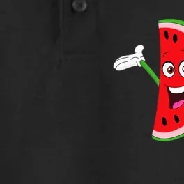 Cute Cartoon Watermelon Dry Zone Grid Performance Polo