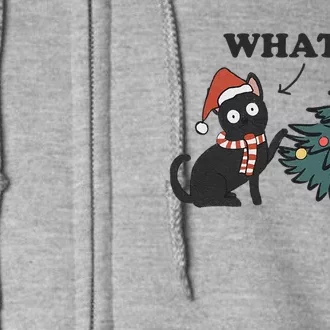 Christmas Cat What Black Cat Knocking Christmas Tree Over Full Zip Hoodie