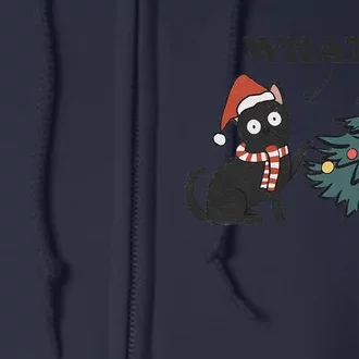 Christmas Cat What Black Cat Knocking Christmas Tree Over Full Zip Hoodie