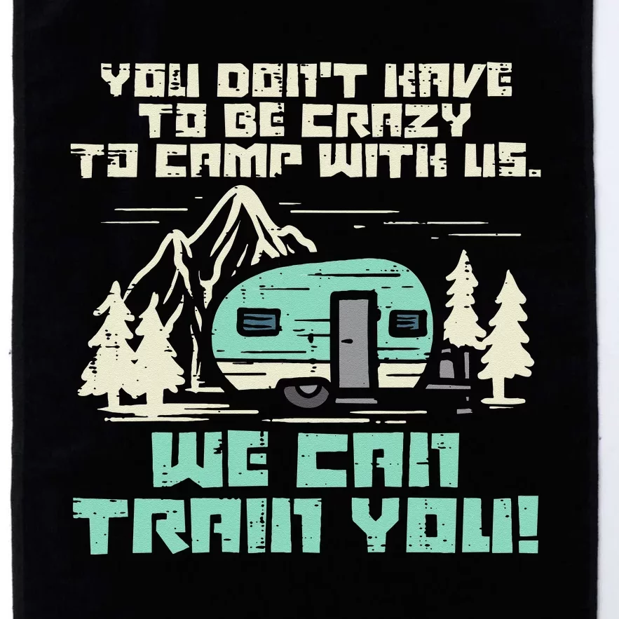 Crazy Camp With Us Funny Camping Van RV Camper Men Women Platinum Collection Golf Towel