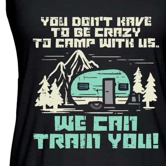 Crazy Camp With Us Funny Camping Van RV Camper Men Women Ladies Essential Flowy Tank