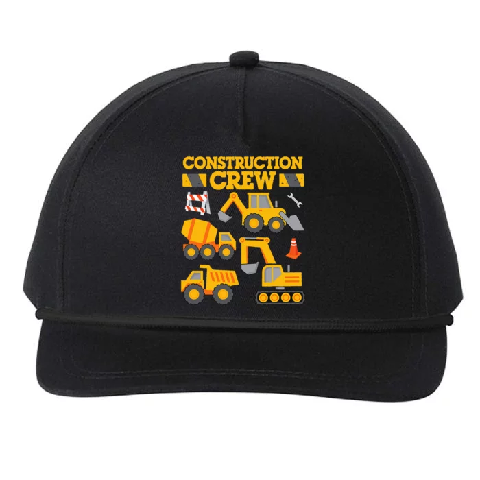 Construction Crew Worker Excavator Snapback Five-Panel Rope Hat