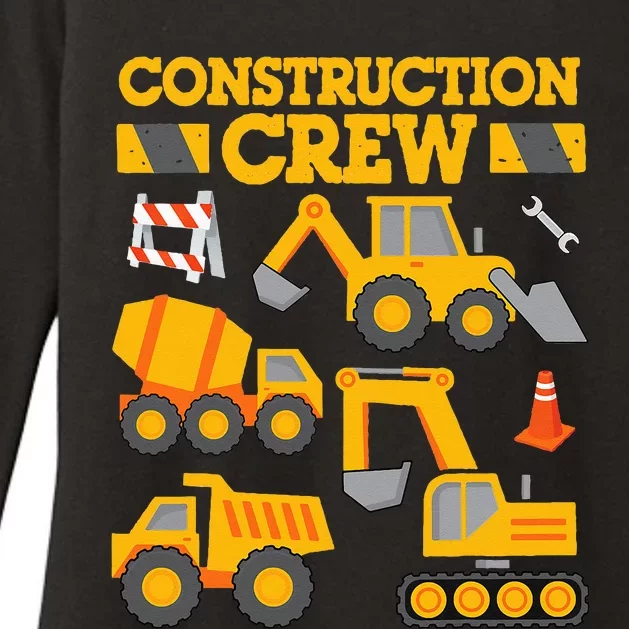 Construction Crew Worker Excavator Womens CVC Long Sleeve Shirt