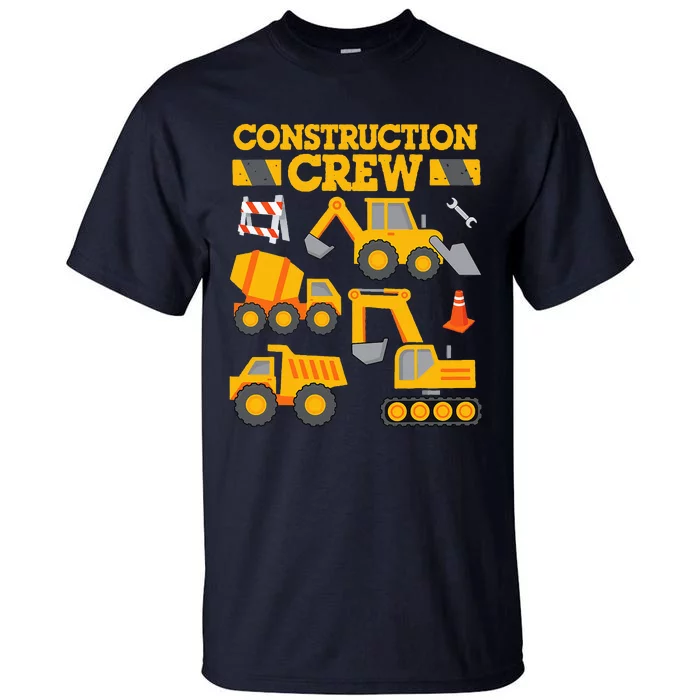 Construction Crew Worker Excavator Tall T-Shirt