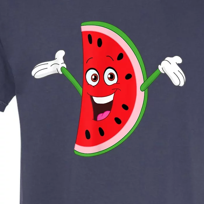 Cute Cartoon Watermelon Garment-Dyed Heavyweight T-Shirt