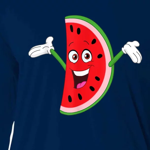 Cute Cartoon Watermelon Cooling Performance Long Sleeve Crew