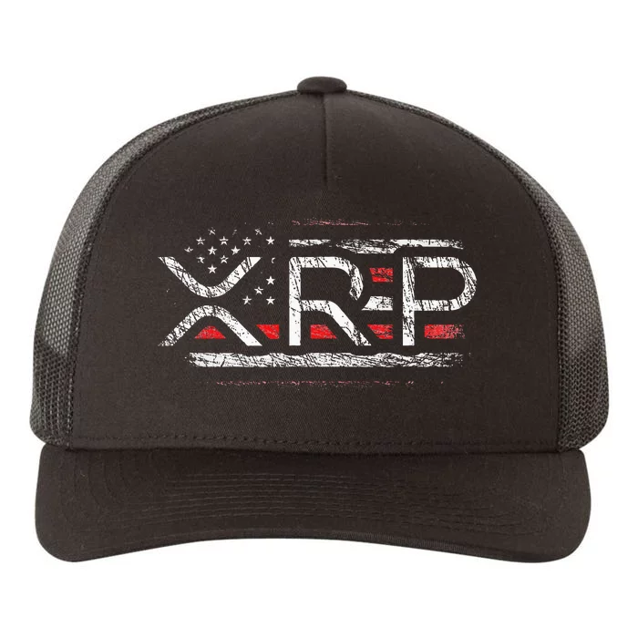 Crypto Currency Xrp Cryptocurrency American Flag Xrp Yupoong Adult 5-Panel Trucker Hat