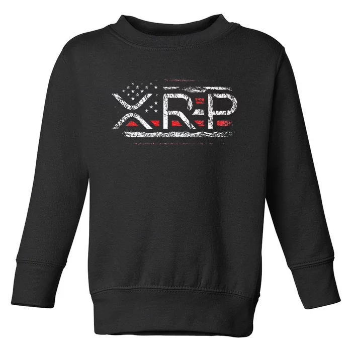 Crypto Currency Xrp Cryptocurrency American Flag Xrp Toddler Sweatshirt