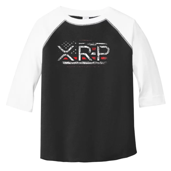 Crypto Currency Xrp Cryptocurrency American Flag Xrp Toddler Fine Jersey T-Shirt