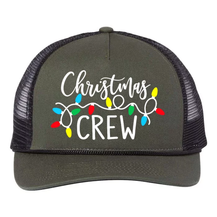 Christmas Crew Xmas Lights Pajama Happy Holiday Boy Girl Retro Rope Trucker Hat Cap