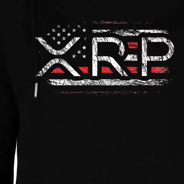 Crypto Currency Xrp Cryptocurrency American Flag Xrp Womens Funnel Neck Pullover Hood