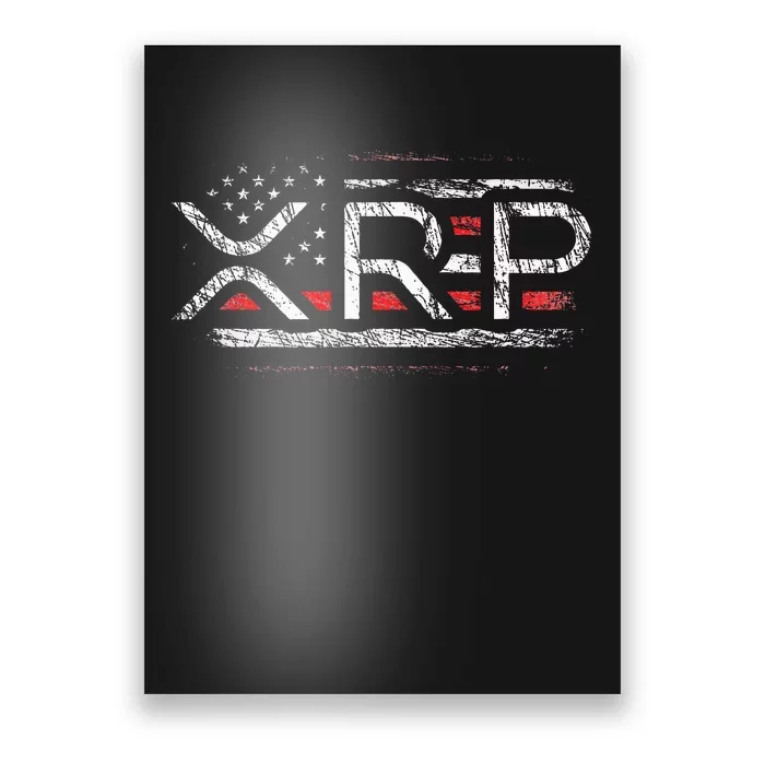 Crypto Currency Xrp Cryptocurrency American Flag Xrp Poster