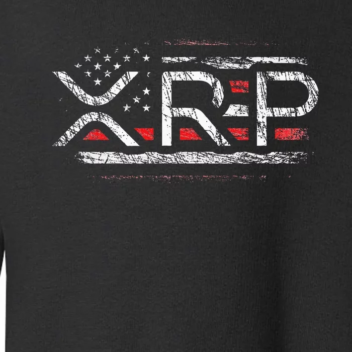 Crypto Currency Xrp Cryptocurrency American Flag Xrp Toddler Sweatshirt