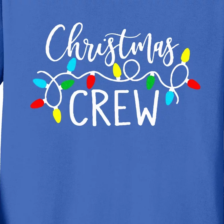 Christmas Crew Xmas Lights Pajama Happy Holiday Kids Long Sleeve Shirt